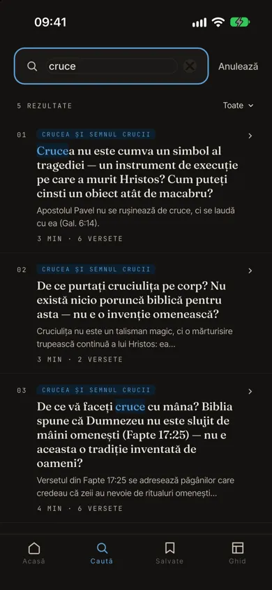 Căutarea cu rezultate, tema protestantă