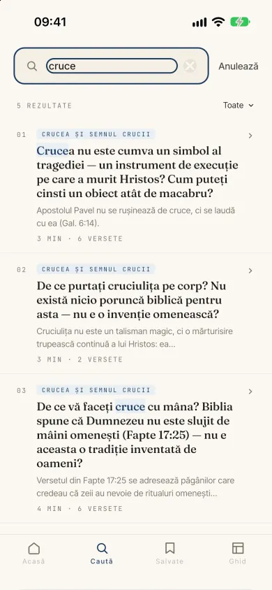 Căutarea cu rezultate, tema protestantă